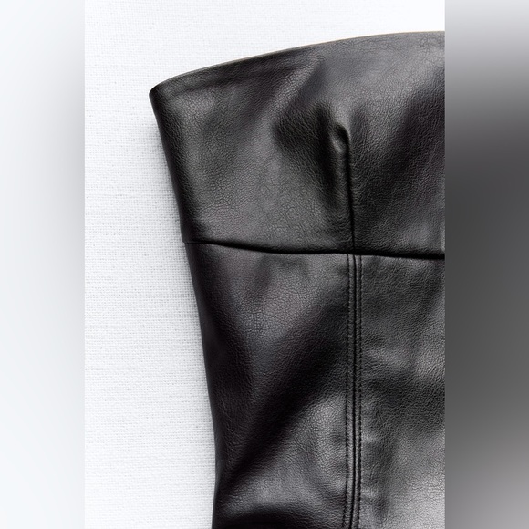 NWT - Zara Strapless Faux Leather Dress - Picture 6 of 6